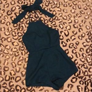 C. Luce Teal Blue Romper